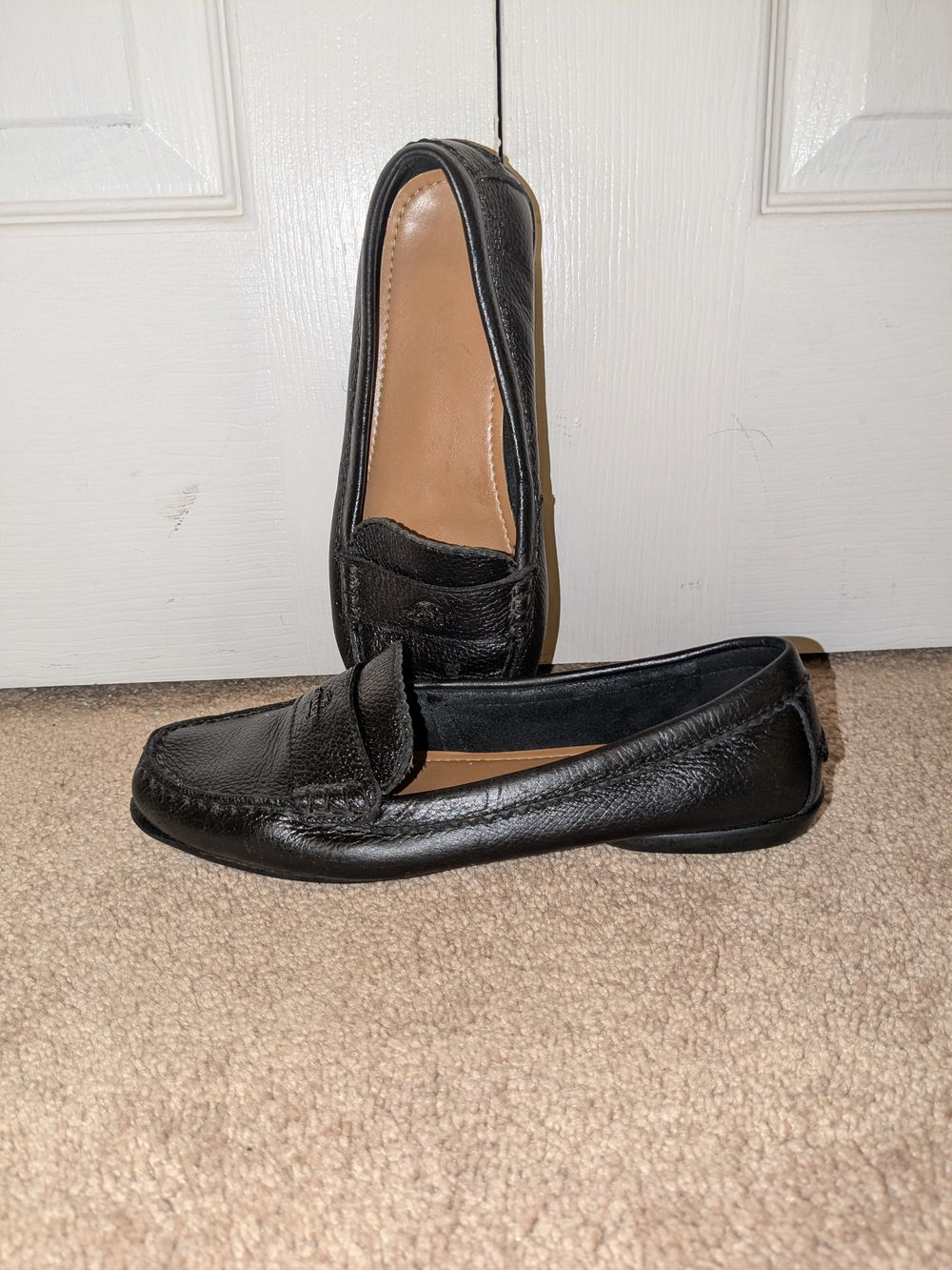 Coach Black Leather Penny Loafers  Women